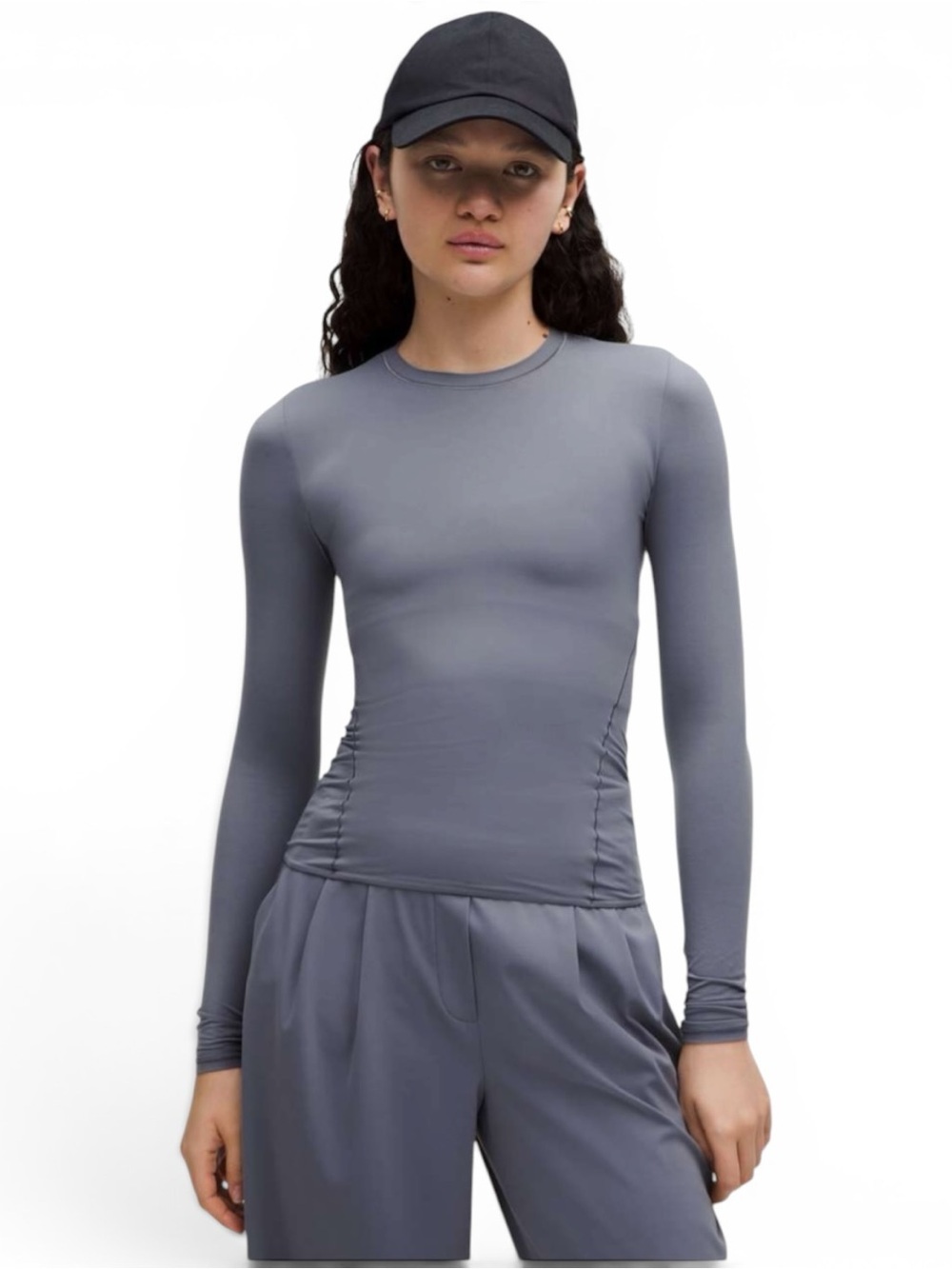 Lululemon Wundermost Ultra-Soft Nulu Crewneck Long Sleeve Shirt Solar Grey